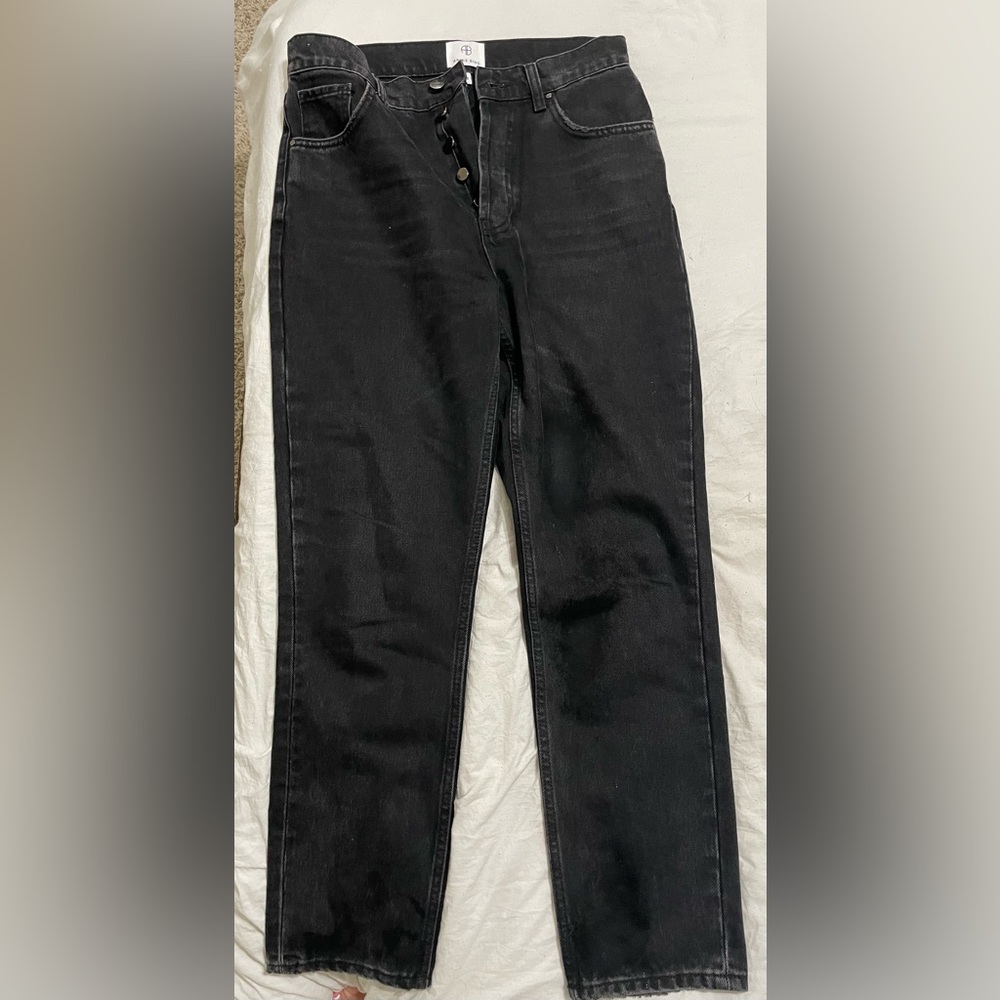Anine Bing Black Straight Jeans Classic Style